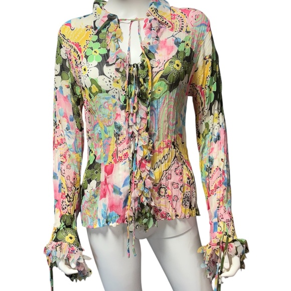Lillie Rubin Tops - Lillie Rubin vintage silk blend floral shirt - size M